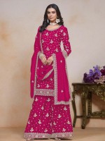 Rani Pink Chinon Plazzo Suit